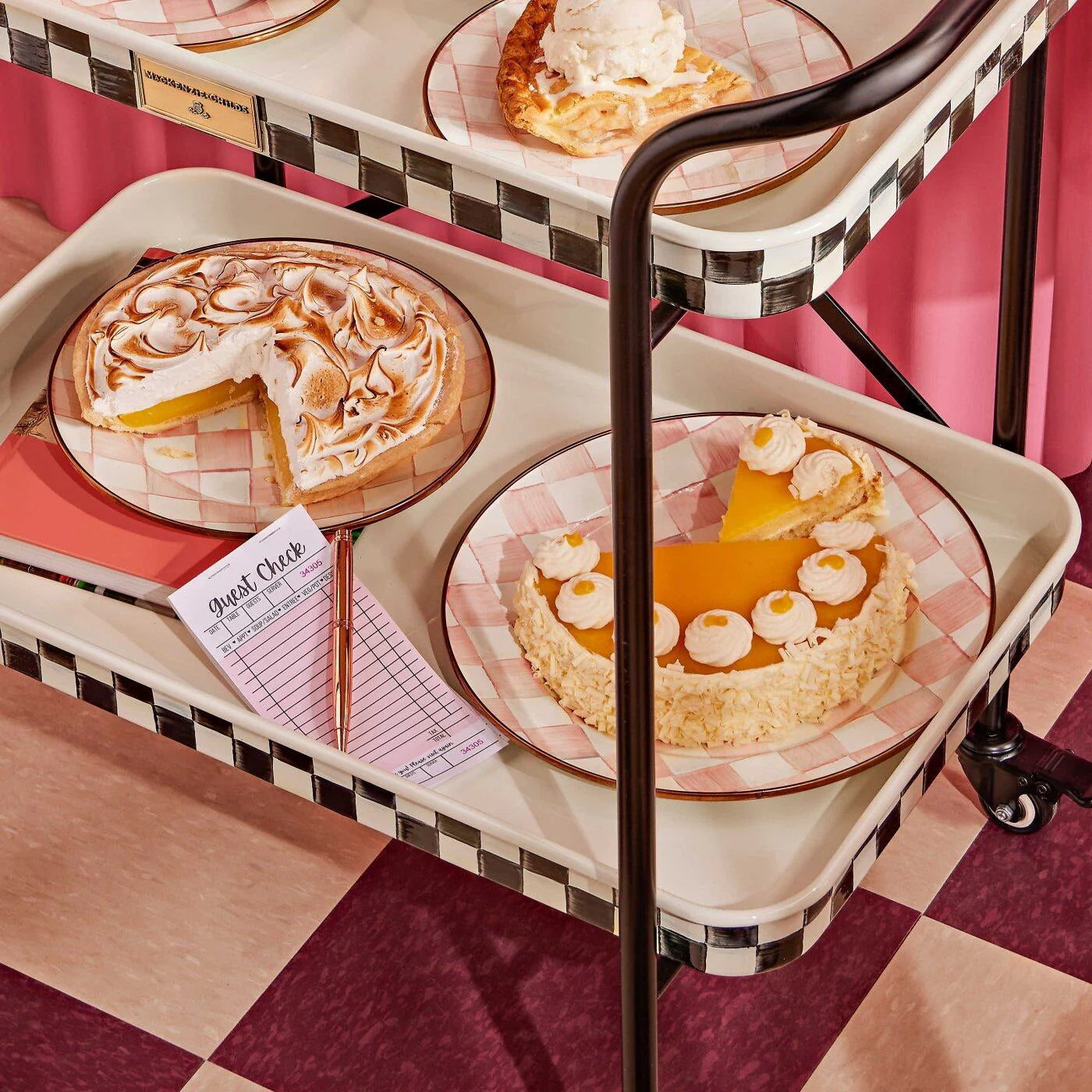 Mackenzie-Childs Rosy Check Serving Platter