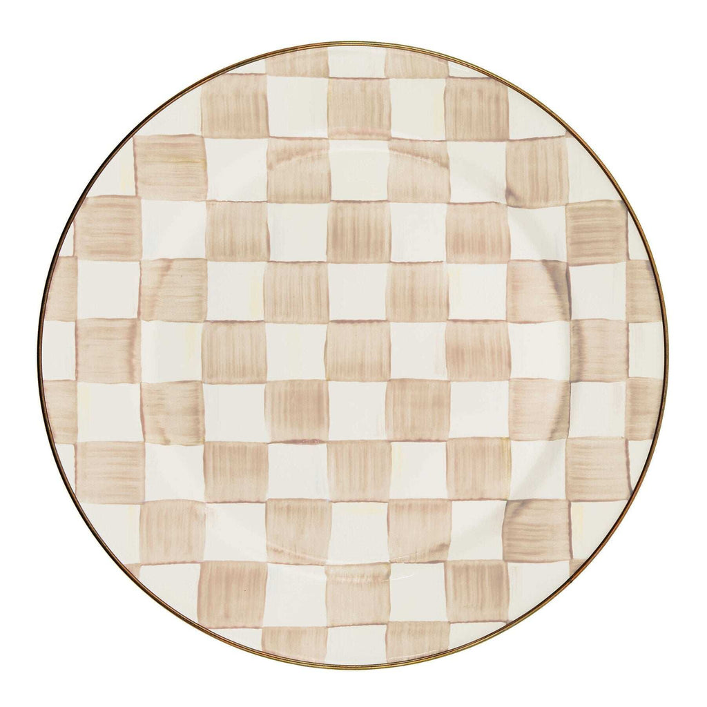 Mocha Check Charger/Plate
