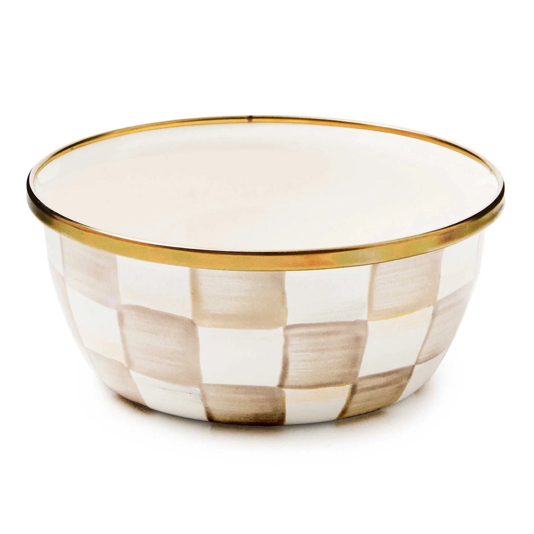 Mocha Check Pinch Bowl