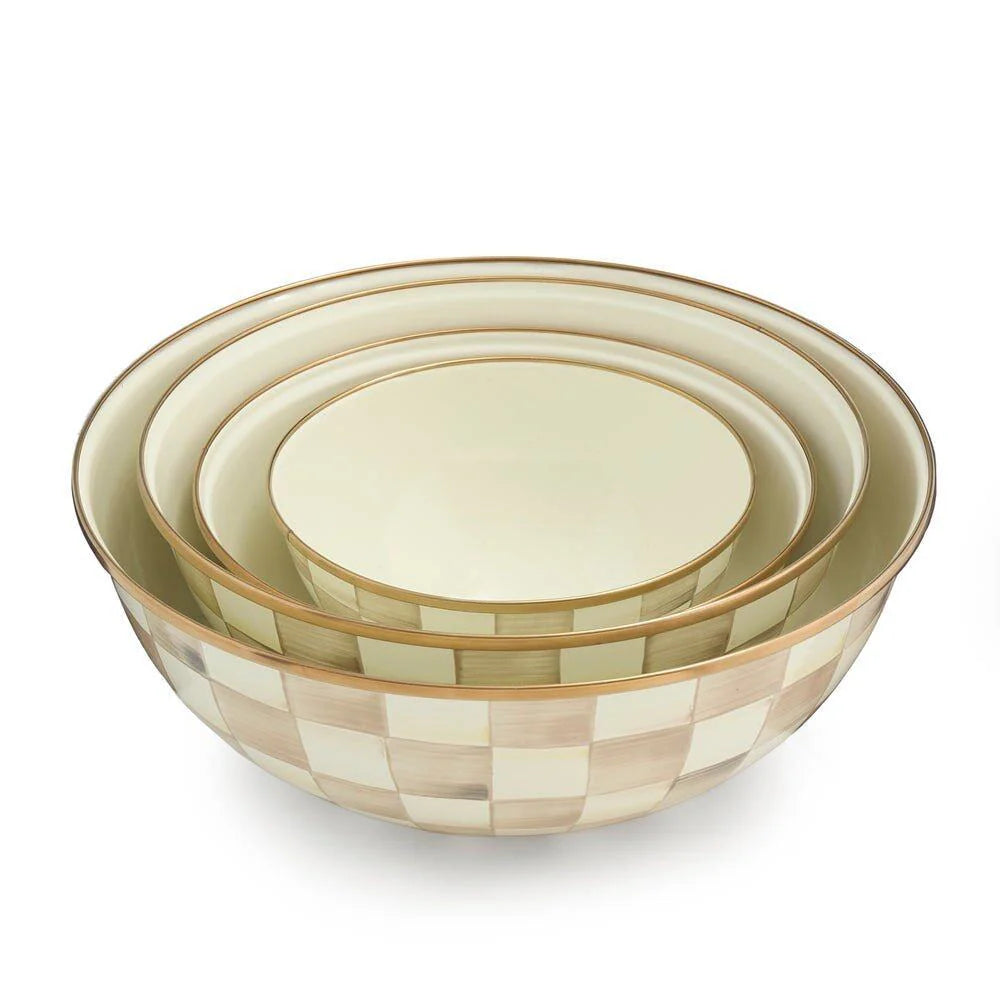 Mocha Check Small Everyday Bowl