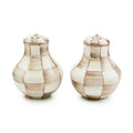 MacKenzie-Childs Mocha Check Salt & Pepper Shakers