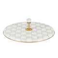 Sterling Check Enamel Cheese Course - Serveware